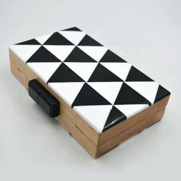 Resin Inlaid Wooden Clutch Evenig Bag