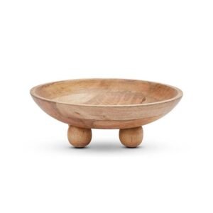 Wooden Bowl with Legs Fine Decors