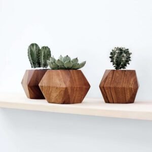 Wooden Small Planters Fine Decors